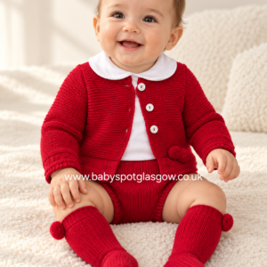 3 Piece Red Unisex Knitted Jam Pant Set (VK10)