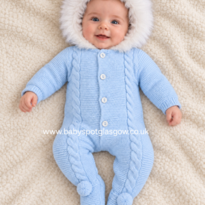 Blue Knitted Pramsuit (KL16)